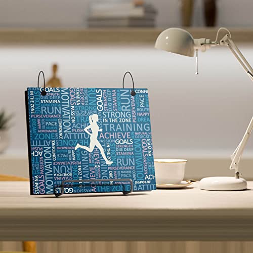 Gone For a Run BibFOLIO Race Bib Album - Running Inspiration Female - 9.5x8 | Wood Cover, Twist Cable Rings, Race Bib Holder, Holds Up to 100 Bibs, Includes 12 Vinyl Sleeves, Marathon Runner Gift - color: Running Inspiration Female
