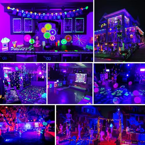 1 Pack 100W Black Light, LED Blacklight with US Plug and Switch, Black Lights for Glow None Party, Halloween,Body Painting,Fluorescent Painting and Tapestry - size: 100W 1PACK