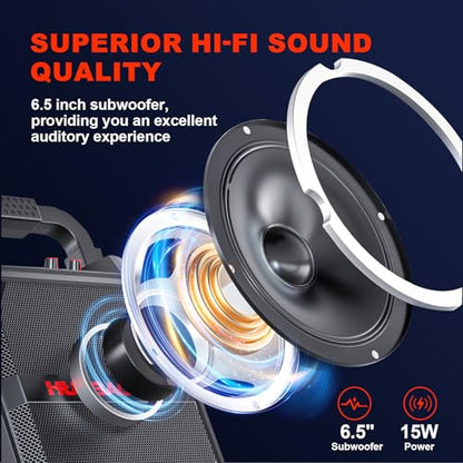 Karaoke Machine, Portable Bluetooth Speaker with Wireless Microphone for Adults & Kids, PA System with Remote Control Supports TF Card/USB/FM/AUX for Home Party, Indoor and Outdoor - size: 1 Mic