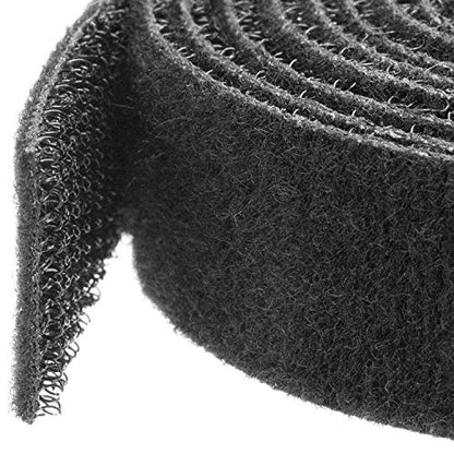 StarTech 25ft (7.6m) Hook and Loop Roll, Black, Fastener Tape (HKLP25) | Cut-to-Size Reusable Cable Ties, Cable Management Straps - color: Black, size: 25 feet