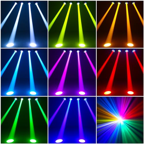 108W Moving Head Beam Light with Remote Control,18-Facet Prism DJ Lighting 10 Gobos 8 Colors DJ Lighting Spotlight by DMX and Sound Activated for Wedding,Parties,Bar,Live Show - color: 1-PACK