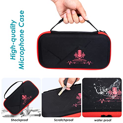YOUSHARES MV7 Microphone Case Bag with Mic Cover Foam - Mic Case Hard Carring Case with Windshield Compatible with Shure MV7 USB Condenser Microphone