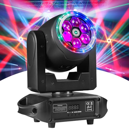 Mini Moving Head DJ Light 90W, 6×15W RGBW Bee-Eye, DMX512, Sound Activated