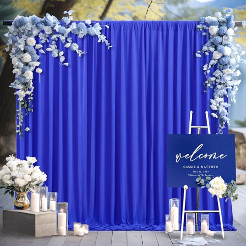 Royal Blue Backdrop Curtain 2 Panels-Wrinkle-Free Royal Blue Curtains Polyester Photography Drapes for Baby Shower Birthday Party Photo Background Backdrop Stand- 8 X10FT - color: Royal Blue, size: W4' x H10'(2 panels)