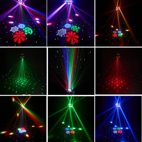 Moving Head DJ Lights 180W LED with 4 Rotating Head,16X10W RGBW 4-in-1 Multiple Effects Changing，21CH DMX-512/Sound Activated for Christmas KTV Wedding - color: 4 Arms