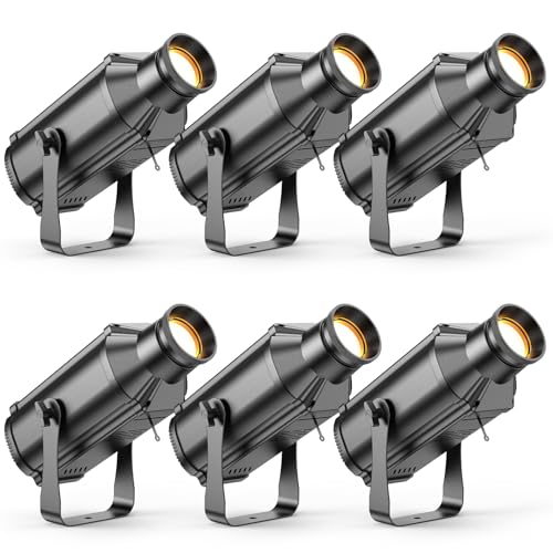 LEKO Profile Stage Spotlights, 100W Cool & Warm White COB Lights,3200K-5600K, Zoom Control & DMX512 Par Ellipsidal Lights, 6CH Manual Focus LED Spotlights for Show Stage Event, 6 Pack - color: 6 Pack, size: Warm White+Cool White