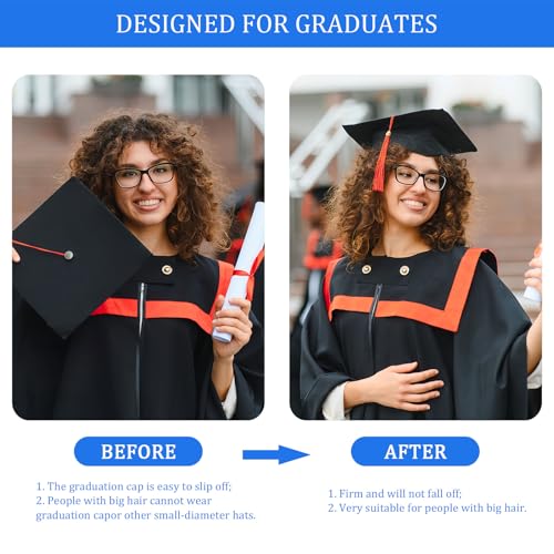 2026 Graduation Cap Headband Insert, Holder Clip Secures Grad Cap for Students, Grad Hat Hair Bands Holder Insert Companion, Hat Accessories for Graduates Anti-Fall Headbands (Clear 1pcs) - color: Clear 1pcs