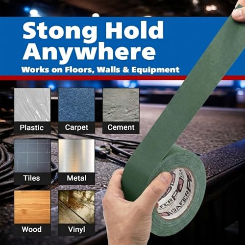 Gaffer Power Forest Green Gaffer Tape 2 Inch x 30 Yards, 11.5 Mil, USA - color: Dark Green, size: 2 inches x 30 yards | 1 pack