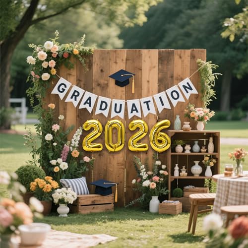 2026 Foil Balloons, Gold Number Balloons, 32 Inch, 4 Pieces, Graduation New Year Eve Festival Party Supplies - style: Aluminum Foil Balloon