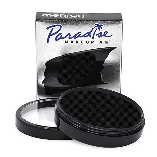 Mehron Makeup Paradise AQ - BLACK, Water-Activated Face & Body Paint - color: Black, size: 1.4 Ounce