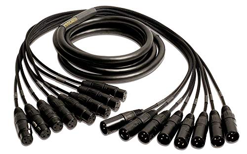 Mogami Gold 8 XLR-XLR-15 Audio Snake Cable, 8 Channel Fan-Out, XLR-Female to XLR-Male, Gold Contacts, Straight Connectors, 15 Foot - size: 15 Foot