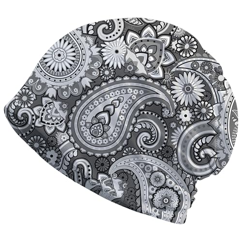 Art Owl Women's Slouchy Beanie Hat Cute Turban Hats Cancer Headwear Caps Baggy Skull Sleep Scarf - color: Gray Boho Printed