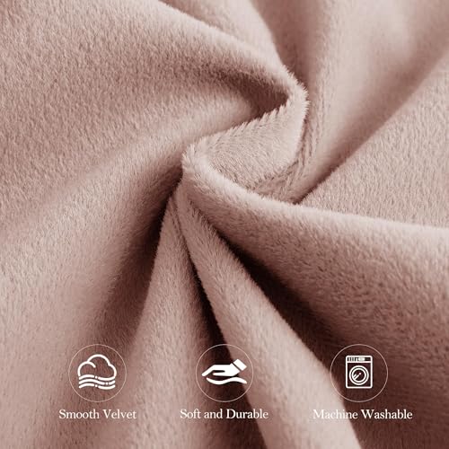 NICETOWN 100% Blackout Dusty Pink Velvet Curtains 90 inch Long for Girls - color: 100% Blackout - Dusty Pink, size: 52"W x 90"L (Pack of 2)
