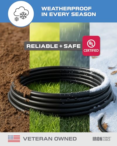 Iron Forge Cable 16 Gauge Heavy Duty Black Extension Cord, 50 Ft - SJTW | 16/3 SJTW Cable, 2 Pack, 3 Prong Grounded Plug, 13 Amp - For Landscaping, Leaf Blowers, Lights, Appliances - size: 50FT-2pk
