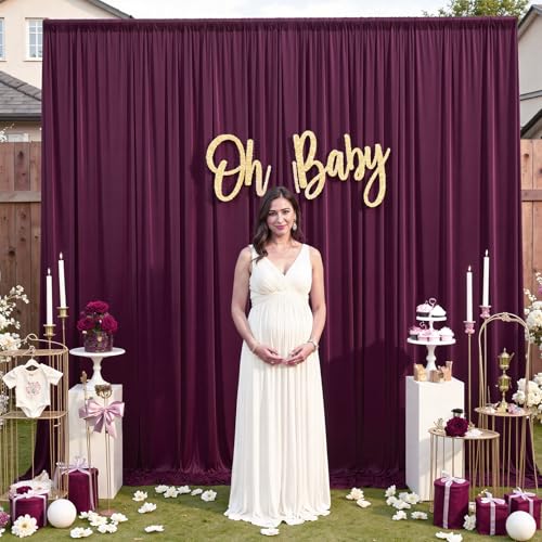 20x12 ft Burgundy Backdrop Curtains for Weddings, Birthdays and Photos - color: Burgundy, size: W5' x H12'(4 panels)