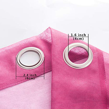 Hot Pink Curtains 2 Panels,Cute Curtains for Teen Girls Bedroom Aesthetic - color: Pink and Purple, size: 52"W x 63"L (Pack of 2)