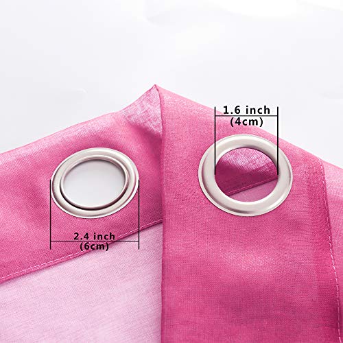 KOUFALL Purple and Hot Pink Sheer Curtains 2 Panels 84 Inches Long,Preppy Princess Coquette Curtains for Teen Girls Bedroom - color: Pink and Purple, size: 52"W x 84"L (Pack of 2)