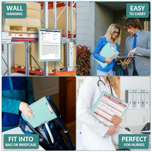 Sooez Nursing Clipboard with Storage, Clear Top Clip Boards 8.5x11, Green | Heavy Duty Plastic, Dry Erase, High Capacity, Nurse Essentials, Dental Assistant, Teacher & College School Office Supplies - color: Green