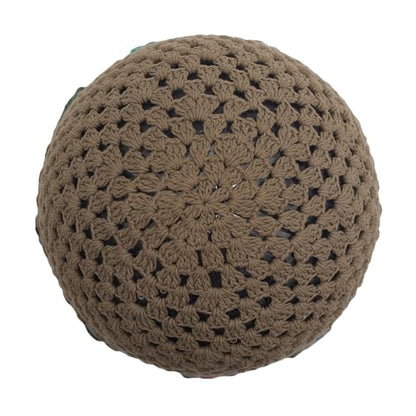ZLYC Women Cotton Crochet Slouchy Beanie Hat Handmade Knit Summer Skull Cap | Lightweight breathable,boho casual chic look,travel photos festival party,café commute daily wear,beach concert gathering - color: Colorful Flower Tan