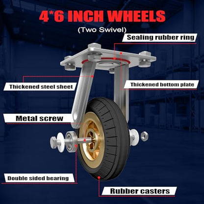 Lomive 2IN1 48"×24" Platform Truck Cart 2650lbs Heavy Duty Flatbed Cart