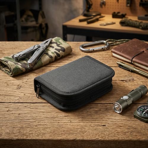 Army Sewing Kit for Adult Men Military Survival Emergency Sewing Kit Button | Black Army Sewing Kit, Military Survival Emergency Sewing Kit Travel with Buttons Nylon Portable Small Travel Field EDC - color: Black