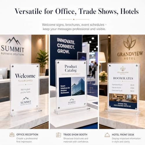 5×7 Acrylic Sign Holder,2Pack | Double-sided display,Quick page turning,High definition,Double-sided protective film ,Versatile for multiple scenarios - color: 2Pack 5x7 Inch