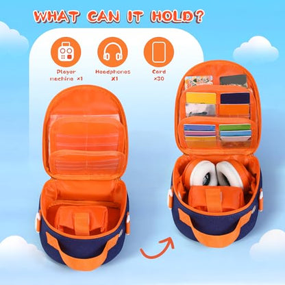 Carrying Case Compatible with Yoto Mini 2024 Edition & Headphone - color: Blue