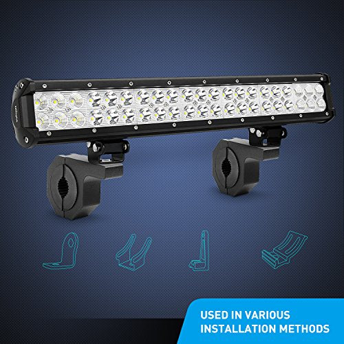 Nilight - 90020D 4PCS Mounting Bracket Kit LED Off-Road Light Horizontal Bar Tube Clamp Roof Roll Cage Holder,2 Years Warranty, Black | Fits 1", 1.5", 1.75", 2" Horizontal Bars Roll Cage Bull Bar Roof Rack Mount Holder for Truck ATV UTV SUV Boat - size: F