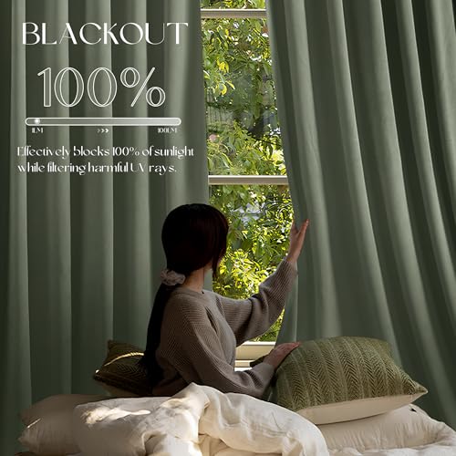 Manyshofu Sage Green Velvet Curtains, 2 Panels Blackout 52x84 | Luxurious Velvet Feel, Thermal Insulated Noise Reducing, Dual Back Tab And Rod Pocket Hanging, Machine Wash Fade-Resistant - color: Sage Green, size: 52"W x 84"L (Pack of 2)