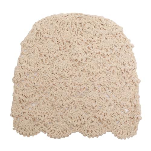 ZLYC Women Cotton Crochet Slouchy Beanie Hat Handmade Knit Summer Skull Cap | Lightweight breathable,boho casual chic look,travel photos festival party,café commute daily wear,beach concert gathering - color: Knitted Beige