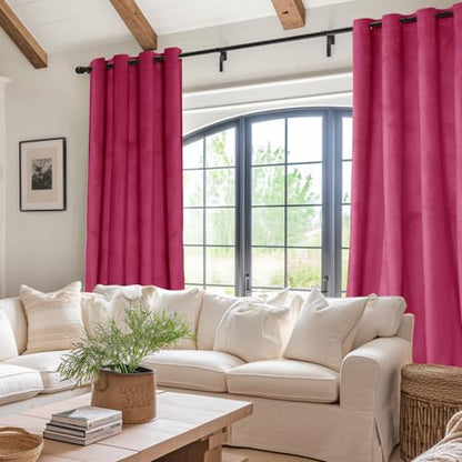 JIUZHEN Berry Velvet Blackout Curtains 84 Inch for Living Room/Bedroom - color: Berry, size: 42"W x 84"L (Pack of 2)