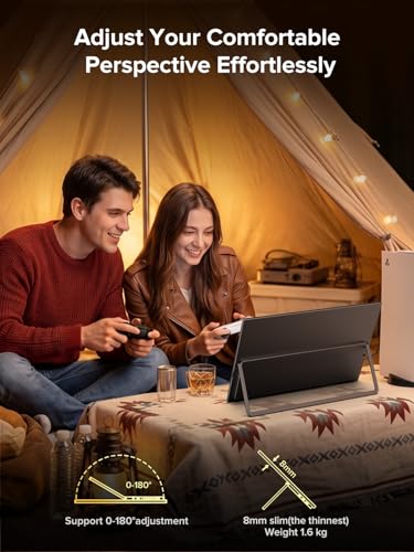 UPERFECT 24" 144Hz Portable Monitor, QLED 145% sRGB 450Nits Gaming Monitor | 0.1MS FreeSync, FHD, Stand & VESA, HDMI & USB-C, Large Second Screen for Laptop/ Computer/ Game Consoles/ Phone/ PC - size: 24"
