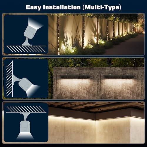 LED Wall Washer Light Bar, Tunable White 2700K-6500K, Smart WiFi App and RF Remote, Smooth Dimming, 8 Modes, Linkable 20in IP65, AC120V Plug-in for Porch Patio Sign - size: 20" 36W Tunable White(2700-6500K)