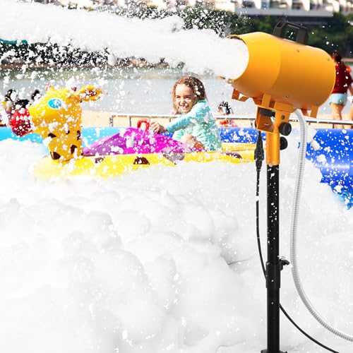 Foam Party Machine,1000W Outdoor Foam Machine With Adjustable Tripod Stand | Continuous Foam Output, 3-5m Spray Distance, Water Pump Design, 34-46 Inch Adjustable Stand for Lawn and Backyard - color: Yellow4
