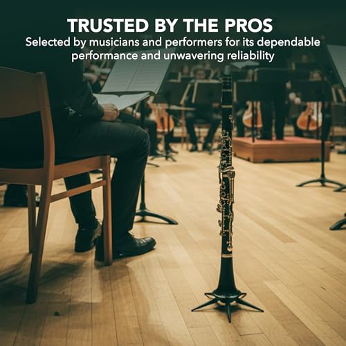 K&M König & Meyer 15228.000.55 Clarinet In-Bell Portable Stand - Lightweight 5 Leg Folding Base - Fits A and B Clarinets - Stable Secure Base - Professional Grade - Made in Germany - Black - size: 5 Leg