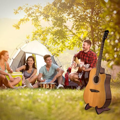 Guitar Stand, Acoustic Guitar Stand with Padded Foam, Classical Electric Guitar Stand,Folding Bass Guitar Display Stand Travel Guitar Stand, Compatible with Mandolin, Bass, Banjo, Ukulele,Rabbit-Shape Patented (Black Walnut) - color: Black Walnut