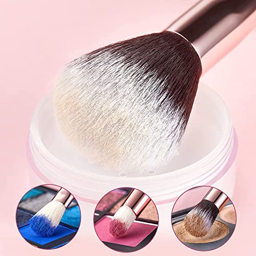 Jessup Brand 25pcs Professional Makeup Brush Set Beauty Cosmetic Foundation Powder Blusher Eyeshadow Blending Natural-Synthetic Hair Brushes Set (Black/Rose Gold) - color: R-Black/Rose Gold