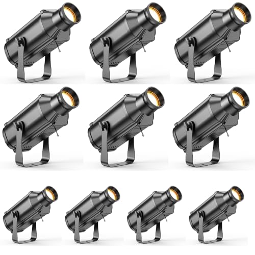 LEKO Profile Stage Spotlights, 100W Cool & Warm White COB Lights,3200K-5600K, Zoom Control & DMX512 Par Ellipsidal Lights, 6CH Manual Focus LED Spotlights for Show Stage Event, 10 Pack - color: 10 PACK, size: Warm White+Cool White