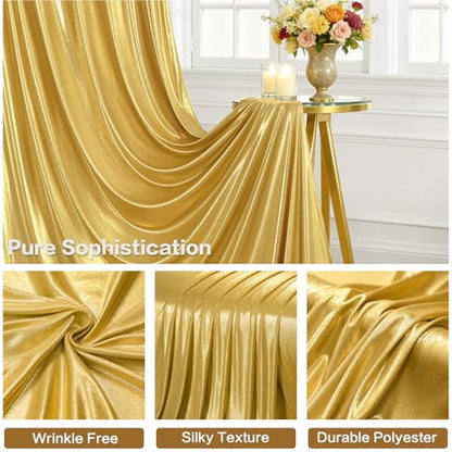 20x15FT Gold Sequin Backdrop Curtain Double Sided | 4 Panels 5ft(W) x 15ft(H) Wrinkle Free Shimmer Back Drop Cloth, Glitter Backdrop Drapes for Photography, Birthday, Wedding - color: Gold, size: W5' x H15'(4 panels)