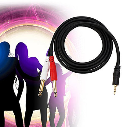 1/8 TRS to Dual 1/4 Audio Cable, 3.5mm TRS to 6.35mm Dual 1/4 TS Mono Y Splitter Audio Cable Adapter for SMA rtphone, Computer, Mixer, Amplifier Speaker, Home Stereo System (5FT) - size: 6FT