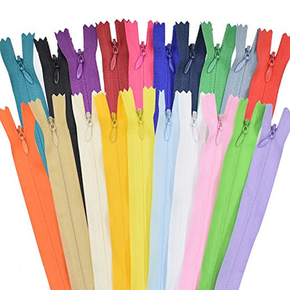 40Pcs Nylon Invisible Sewing Zippers, for DIY Handmade Garment Bags Home Textile Tailor Sewing Craft Sewer Crafter's Special 20 Color (30cm/12inch) - style: 30cm/12inch