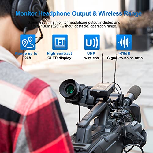 Saramonic Microphone UwMic9S Kit1, Advanced Wireless UHF Lavalier System with Dual-Channel Camera-Mount Receiver, Premium DK3A Lavalier, Li-Ion Power, Hard Case & More - size: Lav / Cam Mount Receiver