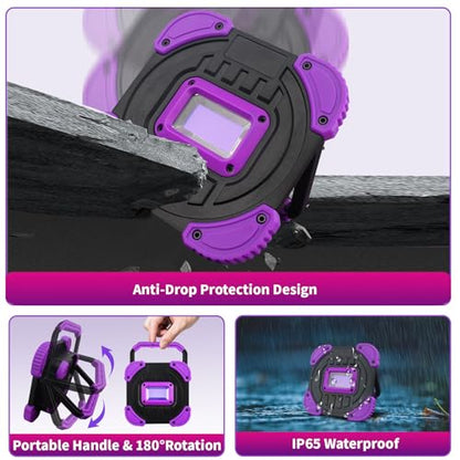 Rechargeable LED Black Light, Cordless 395nm Battery Powered Black Lights, Body Painting, Fishing, Halloween Party, Neon Glow Party, Fluorescent Poster, Christmas, 1 Pack