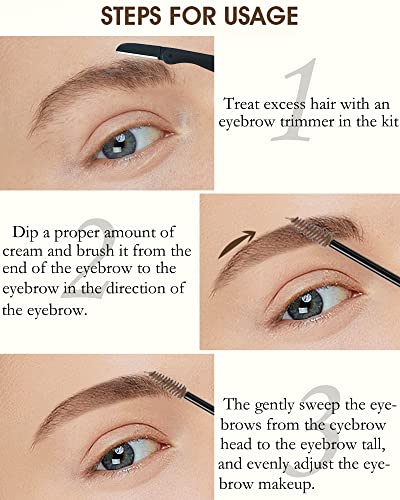 Tinted Eyebrow Gel Kit, Dark Brown Waterproof Eye Brow Tinting for Women | Long Lasting Eyebrow Filler Cream, Fill & Sculpt Full Brows, Cover White Hairs, Thanksgiving, Christmas, Eye Makeup - color: 04# Dark Brown