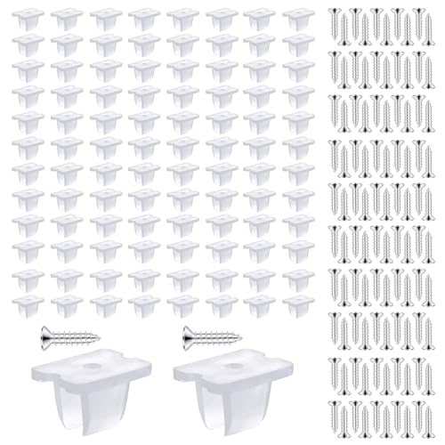 Waterproof LED Strip Mounting Clips Holder Mounting Bracket Neon Mounting Clips Fixing Clamps Holder with 100 Screws for 5mm to 6mm LED Strip Lighting, Translucent, Pack of 100 - color: 100 pcs