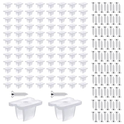 Waterproof LED Strip Mounting Clips Holder Mounting Bracket Neon Mounting Clips Fixing Clamps Holder with 100 Screws for 5mm to 6mm LED Strip Lighting, Translucent, Pack of 100 - color: 100 pcs