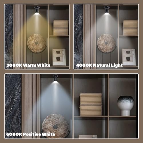 5V 조도 조절 가능한 LED 미니 스포트라이트, 2m(6.5피트) 케이블, 주얼리/실내 그림/예술/모델 디스플레이 조명, 주얼리 캐비닛, 입구, 테이블 선반용 USB 전원 스포트라이트(웜 화이트 3000K, 2팩) - color: 웜 화이트 3000K, size: 2개