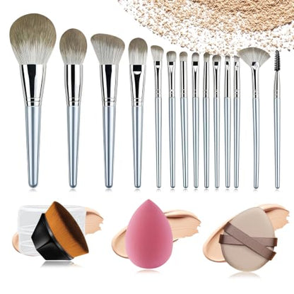 Makeup Brush Set 14 Pcs Professional-Complete Kit with Foundation,Eyeshadow,Blush&Lip Brushes-Soft Synthetic Bristles for Women&Beginners - color: B