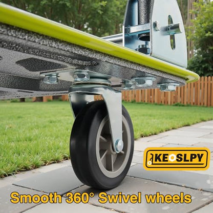 Upgraded Heavy Duty Foldable Push Cart Dolly 700 Lbs Load 2 Tier | High-Strength Steel Folding Platform Truck Cart, Moving Flatbed Cart with Wheels for Warehouse, Garage, Workshop, Office - style: 600LBS+100LBS