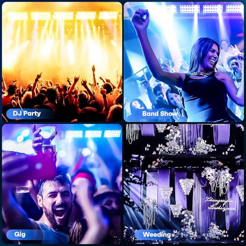LED Stage Light 300W Strobe Lights, Wash & Beam DJ Bar Lighting, 664 Pcs RGBW LED with DMX512 Sound Activated 5/10/112 CH Uplights for Christmas Event Party Wedding Church Disco Club